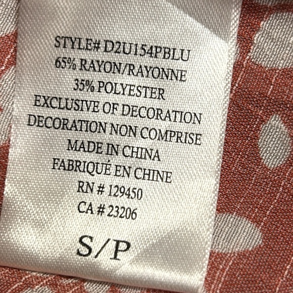 Y2K COMO blouse,women S, boho ,EC,Embroidered,cut outs, yoke,festival,pink/rust - Picture 13 of 16